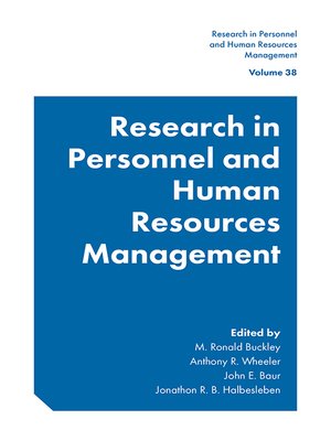 cover image of Research in Personnel and Human Resources Management, Volume 38